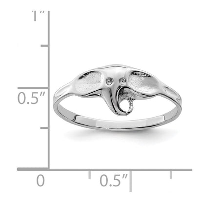 Sterlingsilber Rhodiniert Poliert Elefant Ring