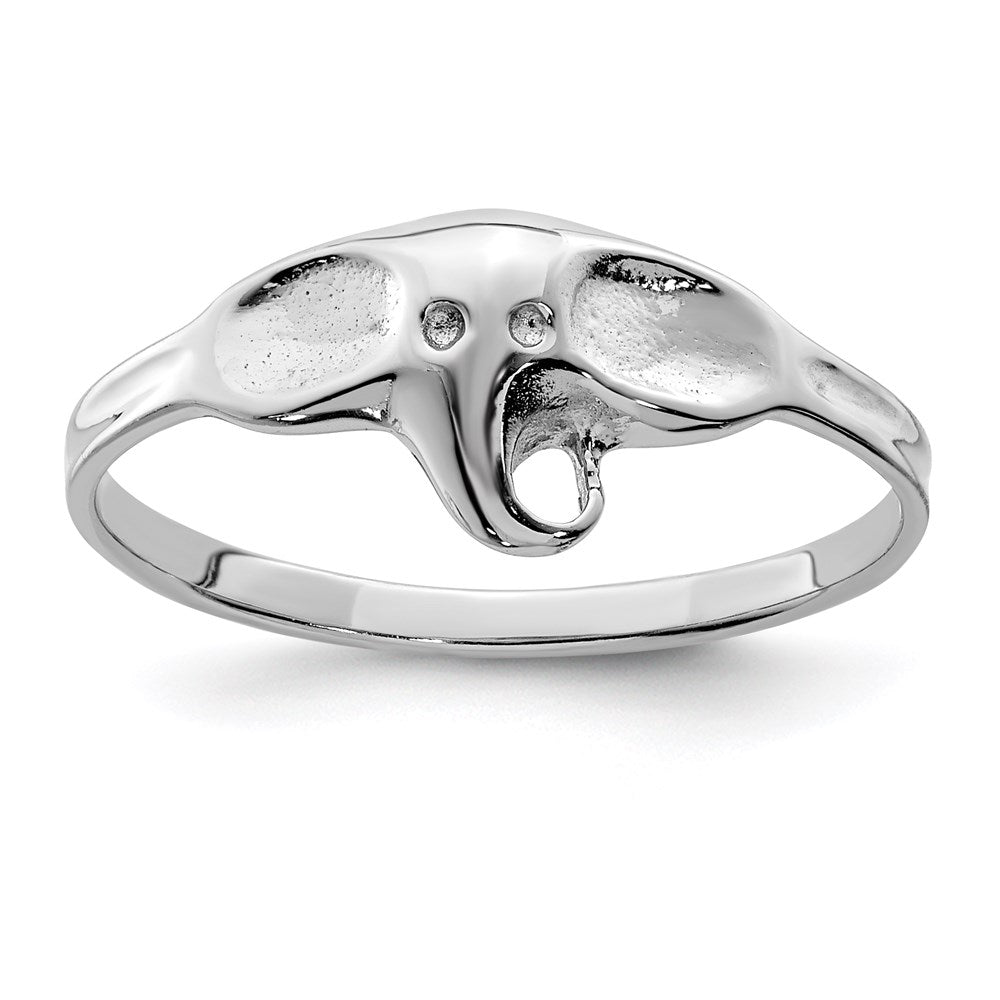 Sterlingsilber Rhodiniert Poliert Elefant Ring