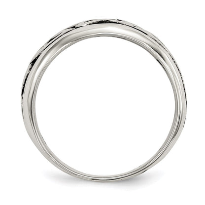 Sterlingsilber Oxidiert Stern Ring (size 7 Nur)