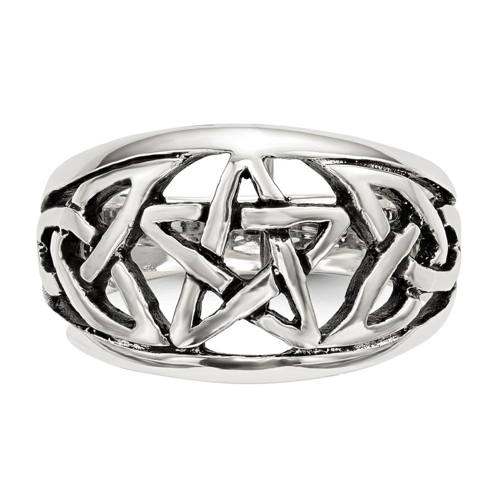 Sterlingsilber Oxidiert Stern Ring (size 7 Nur)