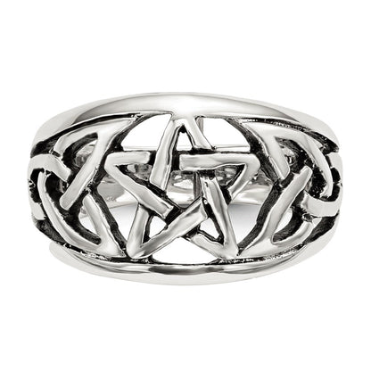 Sterlingsilber Oxidiert Stern Ring (size 7 Nur)