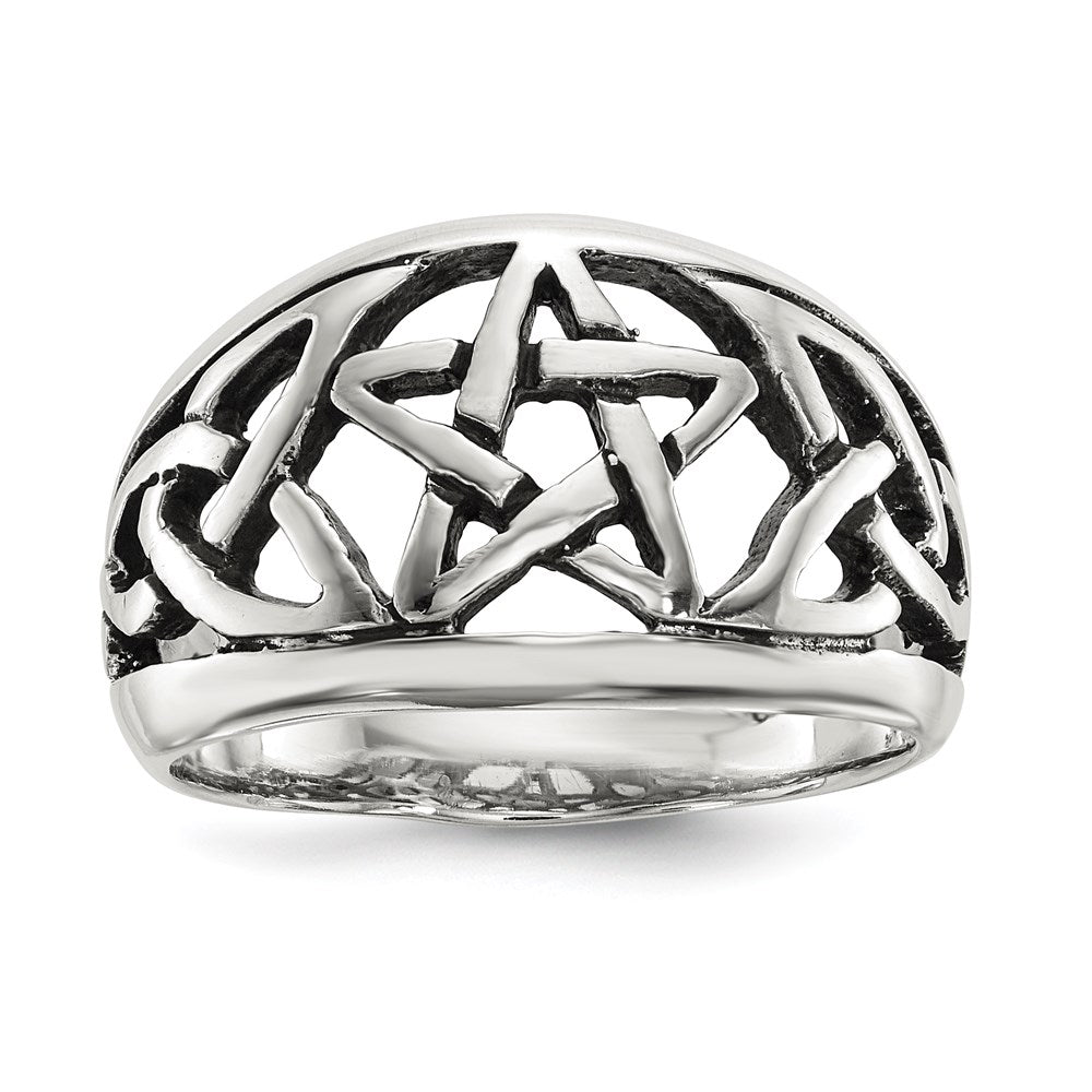 Sterlingsilber Oxidiert Stern Ring (size 7 Nur)