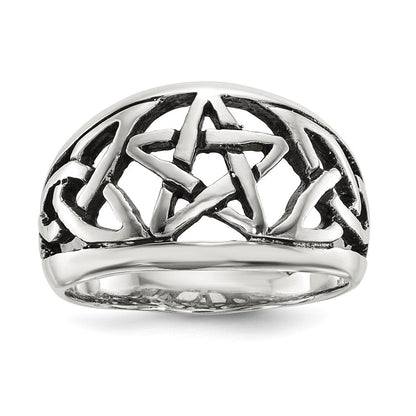 Sterlingsilber Oxidiert Stern Ring (size 7 Nur)