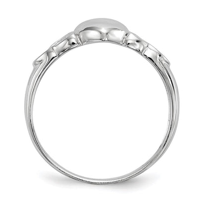 Sterlingsilber Rhodiniert Poliert Claddagh Ring