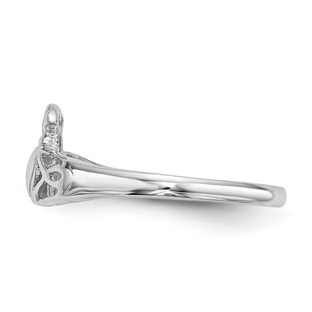 Sterlingsilber Rhodiniert Poliert Claddagh Ring