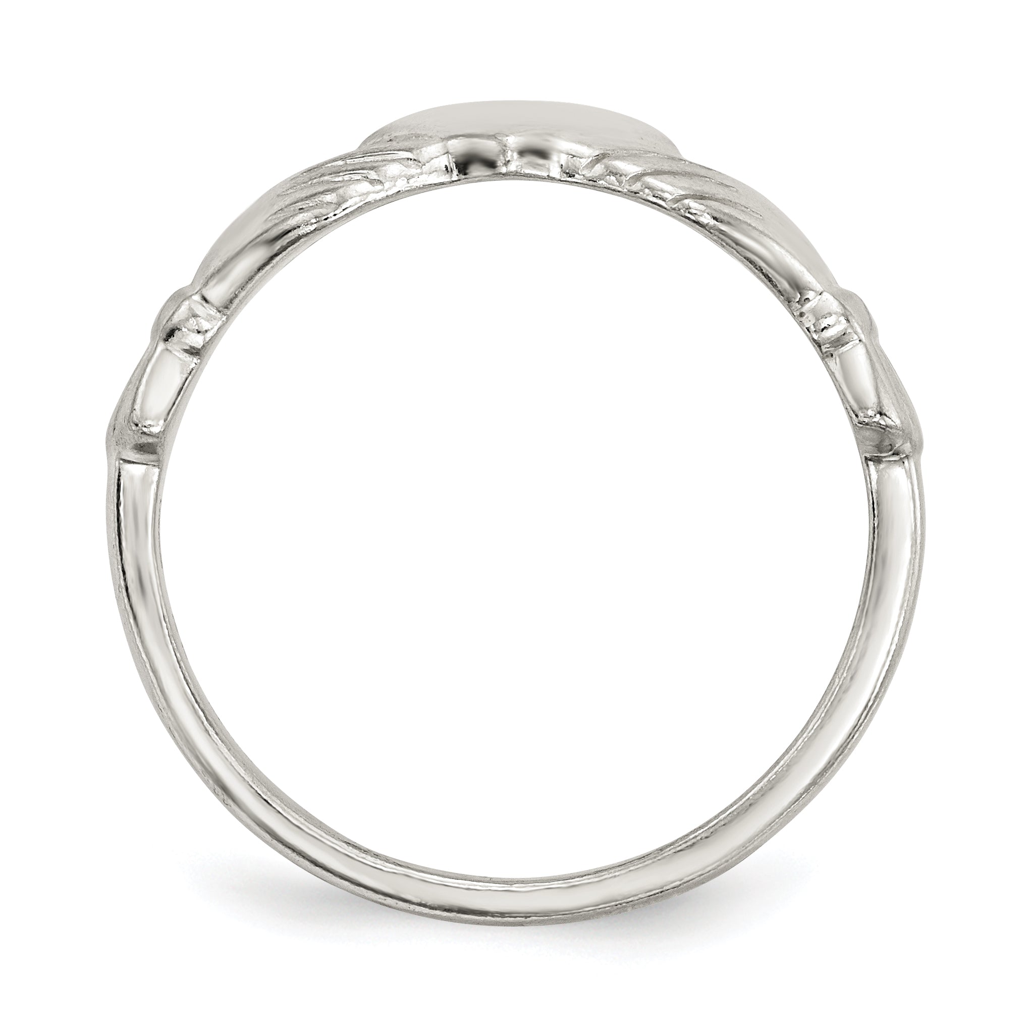 Sterlingsilber Poliert Zirkonia Claddagh Ring