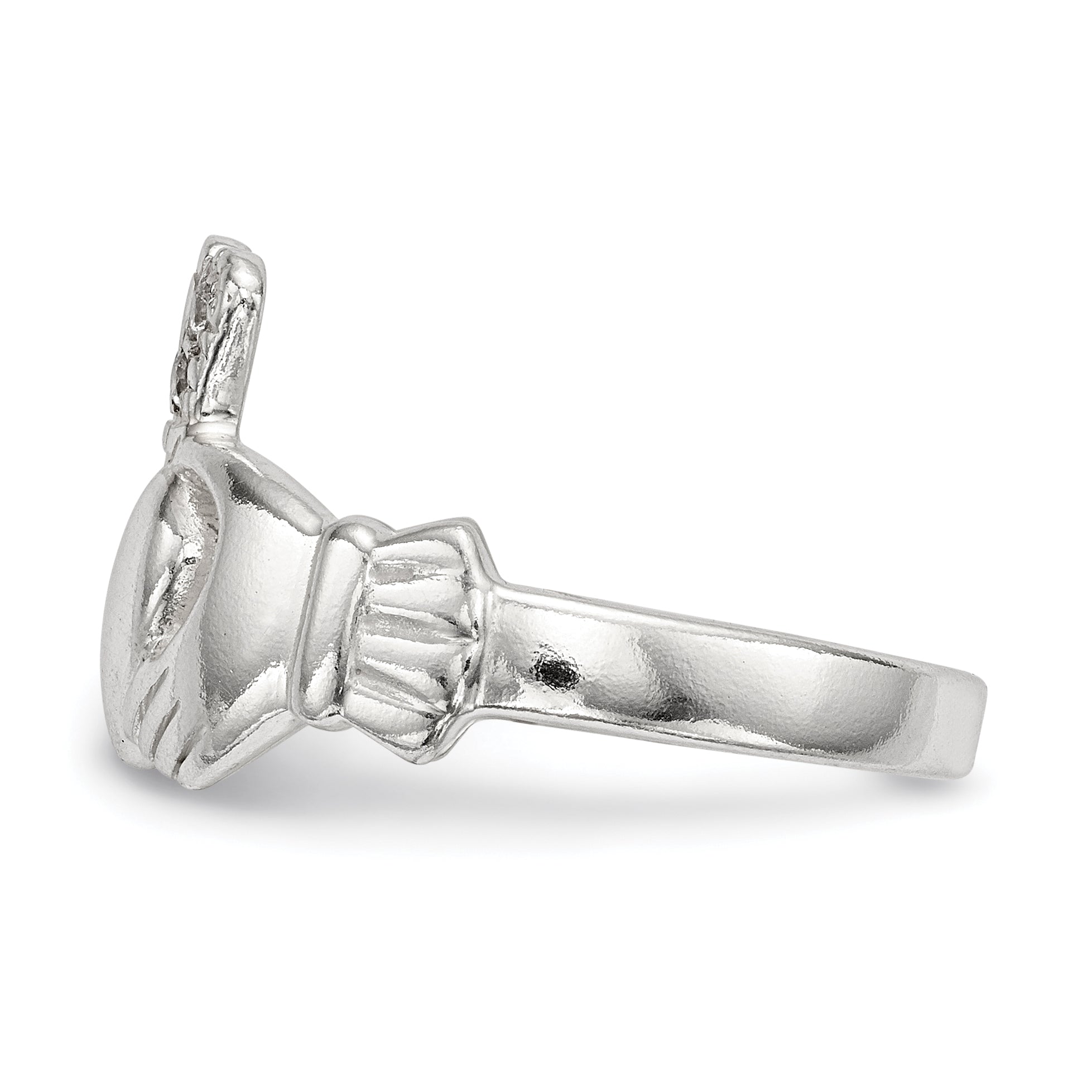 Sterlingsilber Poliert Zirkonia Claddagh Ring