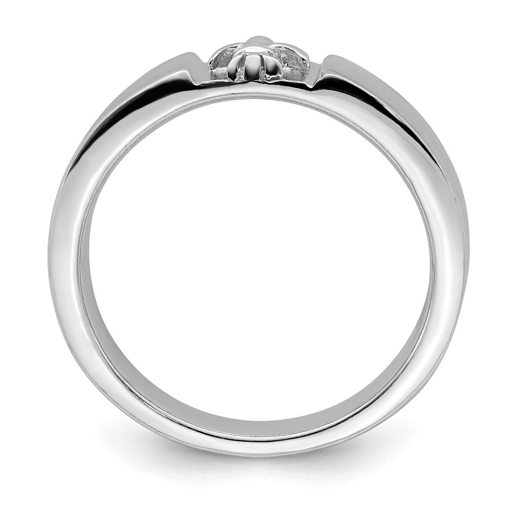 Sterlingsilber Rhodiniert Poliert Fleur Dis Lis Ring