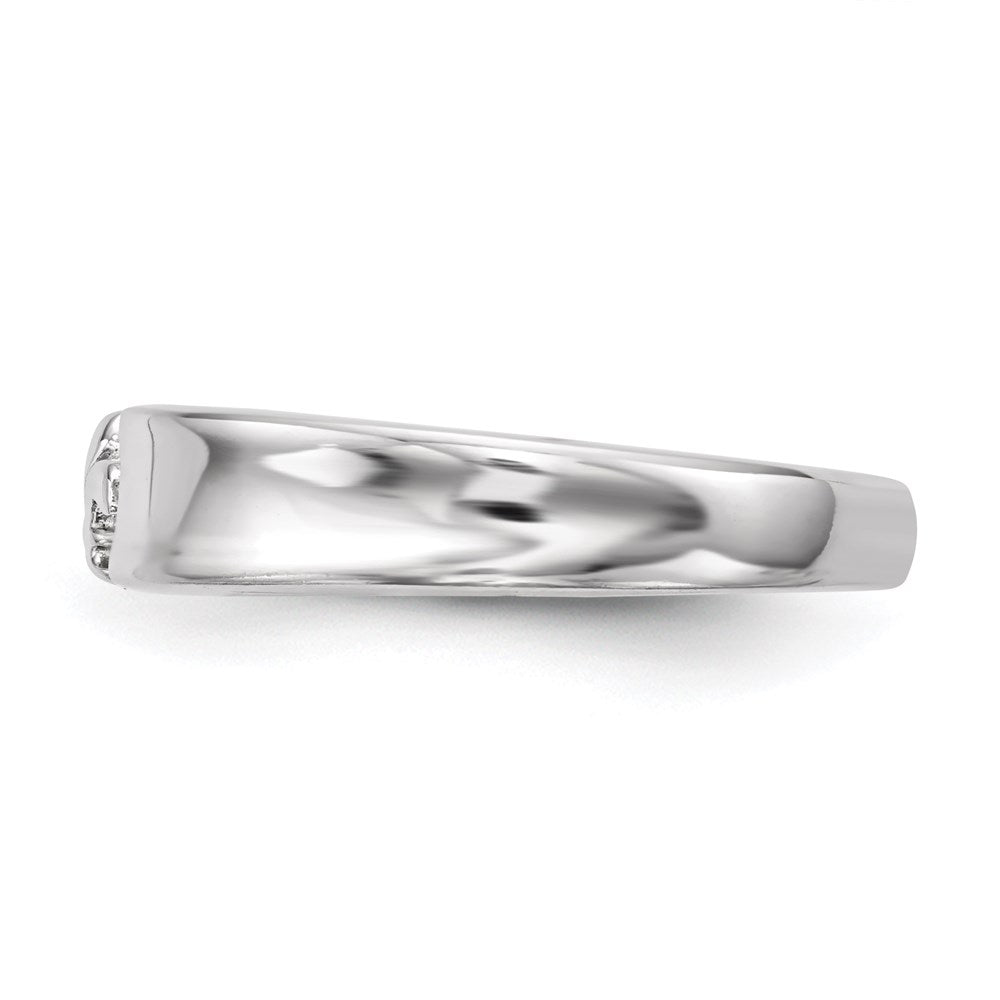 Sterlingsilber Rhodiniert Poliert Fleur Dis Lis Ring