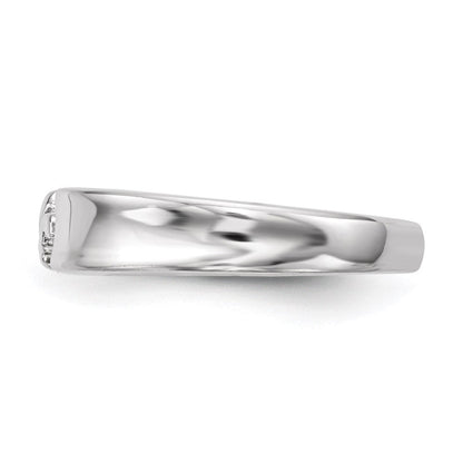 Sterlingsilber Rhodiniert Poliert Fleur Dis Lis Ring