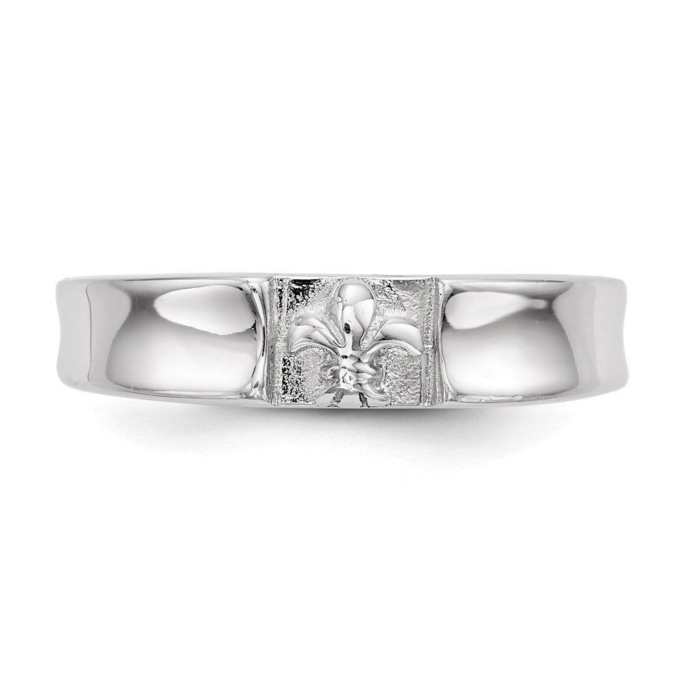 Sterlingsilber Rhodiniert Poliert Fleur Dis Lis Ring