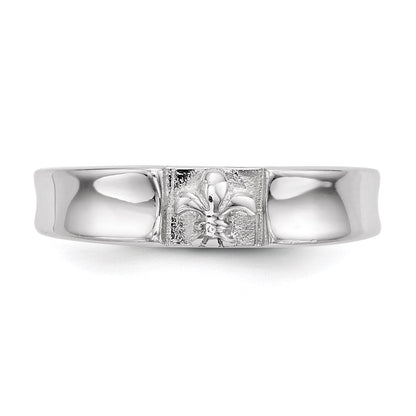 Sterlingsilber Rhodiniert Poliert Fleur Dis Lis Ring