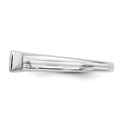 Sterlingsilber Rhodiniert Zirkonia Ring