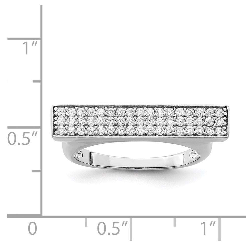 Sterlingsilber Rhodiniert Zirkonia Ring