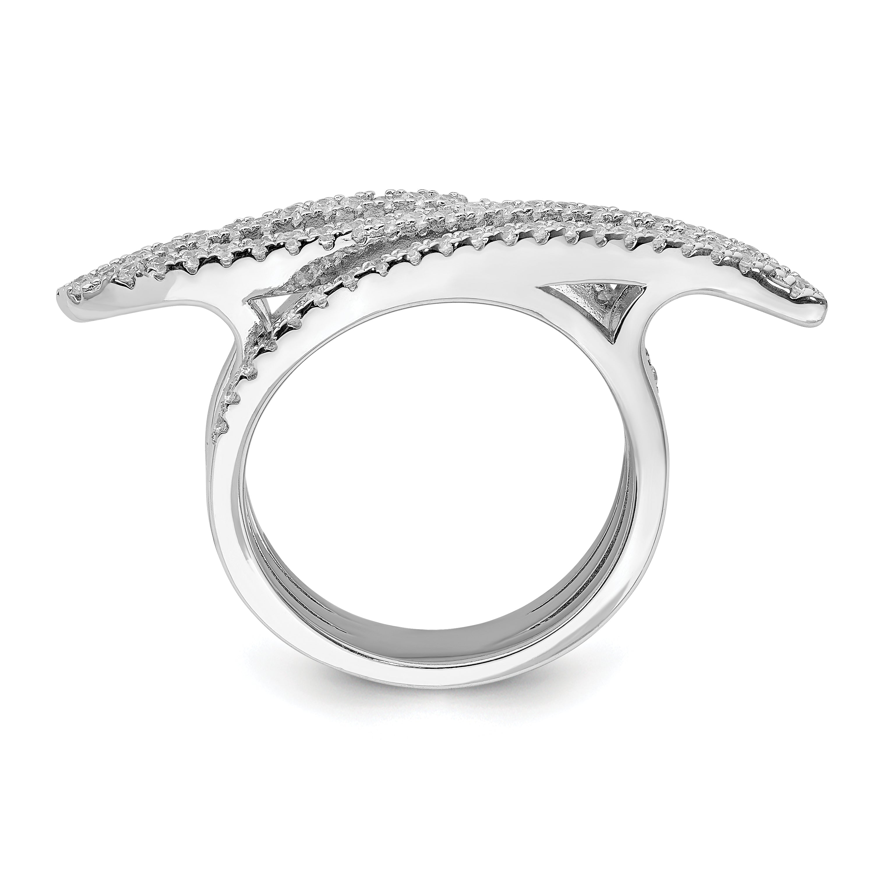 Sterlingsilber Rein Feuer Rhodiniert Zirkonia Ring