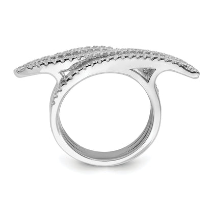Sterlingsilber Rein Feuer Rhodiniert Zirkonia Ring