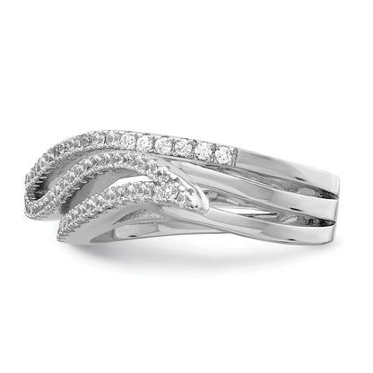 Sterlingsilber Rein Feuer Rhodiniert Zirkonia Ring