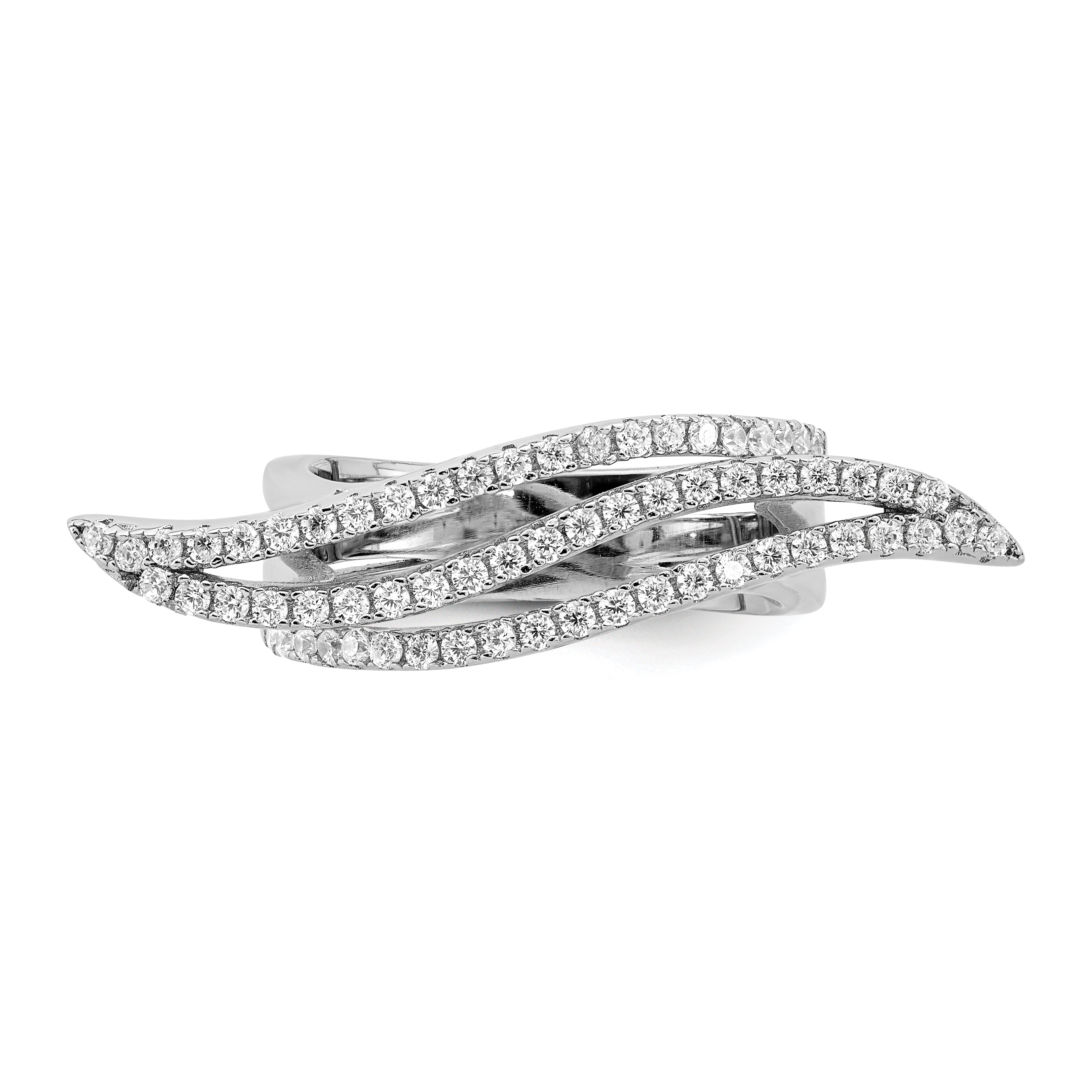 Sterlingsilber Rein Feuer Rhodiniert Zirkonia Ring