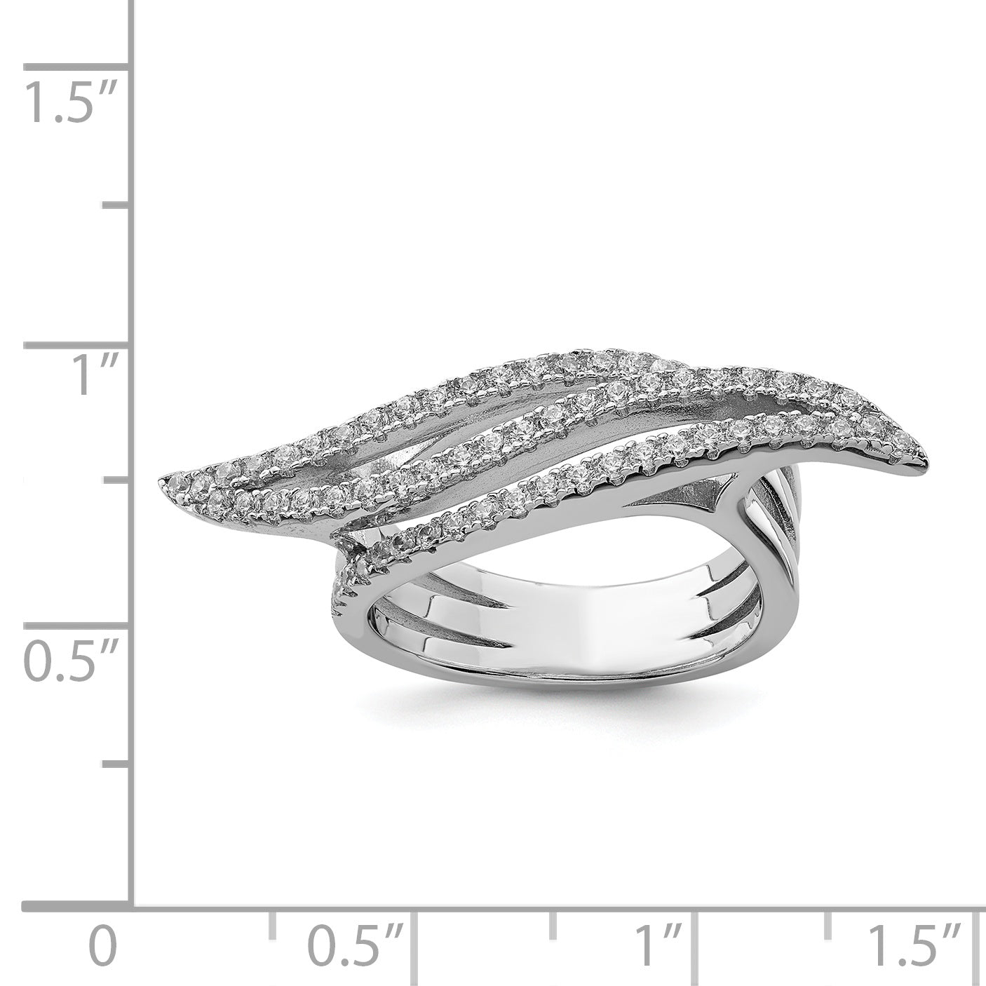 Sterlingsilber Rein Feuer Rhodiniert Zirkonia Ring