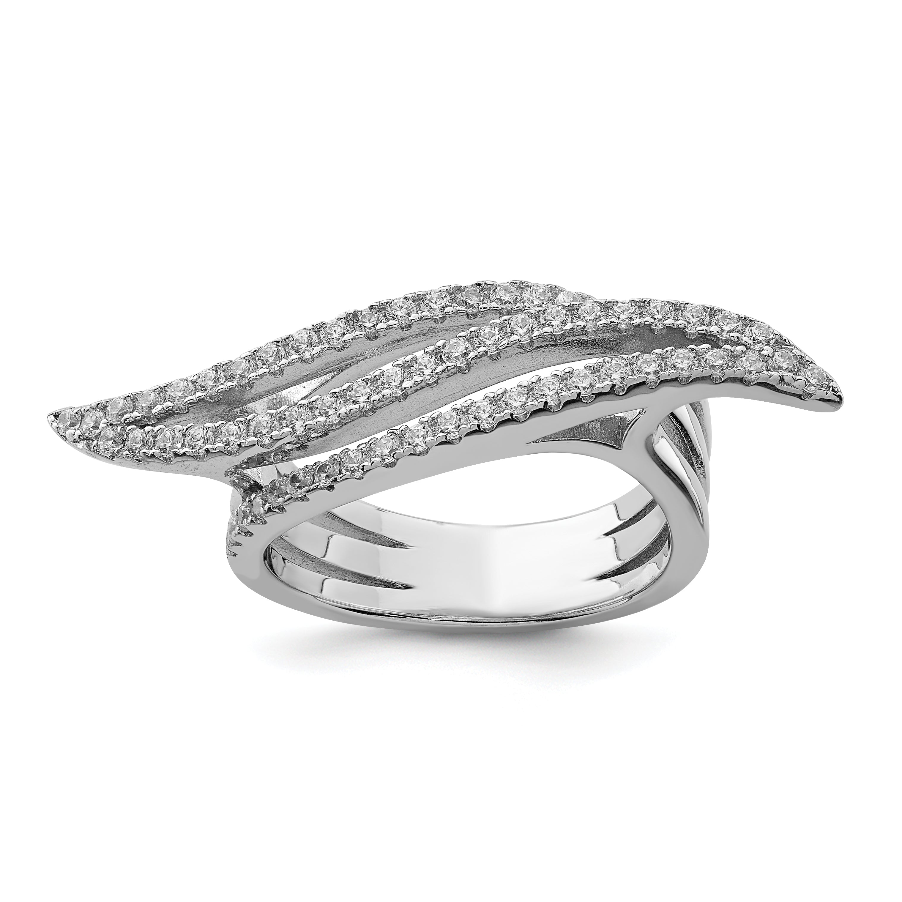 Sterlingsilber Rein Feuer Rhodiniert Zirkonia Ring