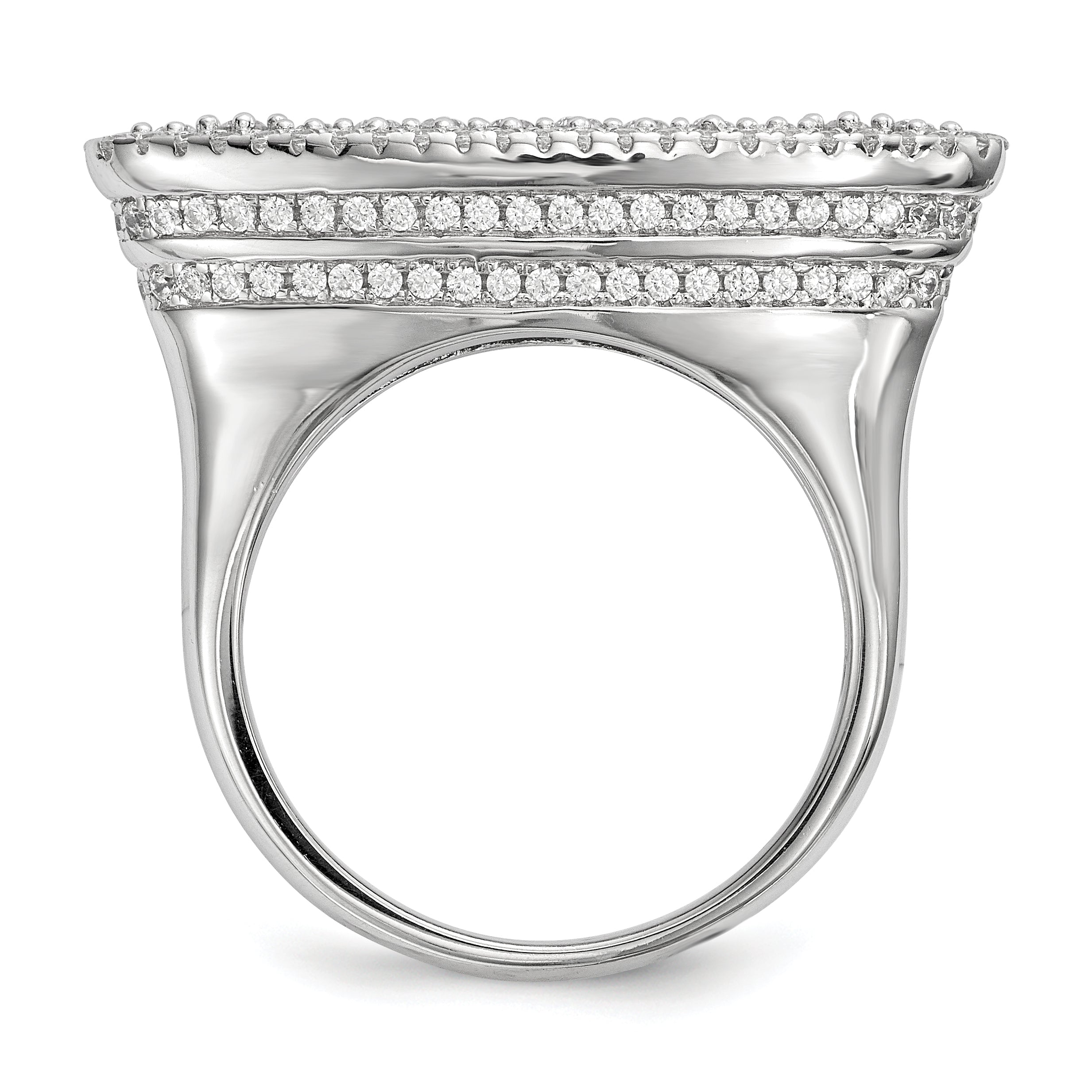 Sterlingsilber Rein Feuer Rhodiniert Zirkonia Ring