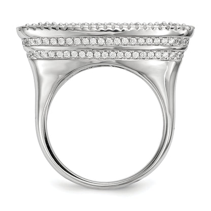 Sterlingsilber Rein Feuer Rhodiniert Zirkonia Ring