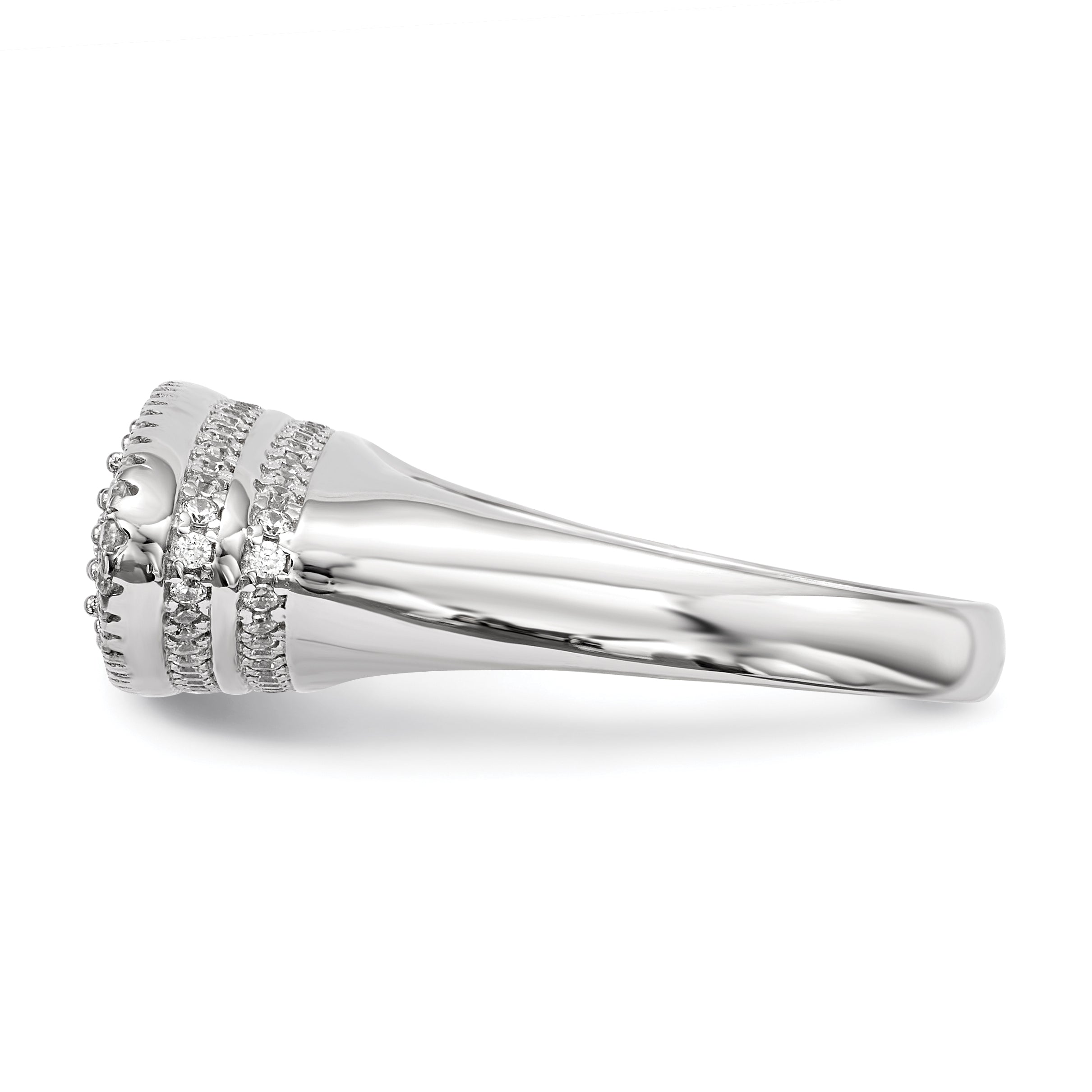 Sterlingsilber Rein Feuer Rhodiniert Zirkonia Ring