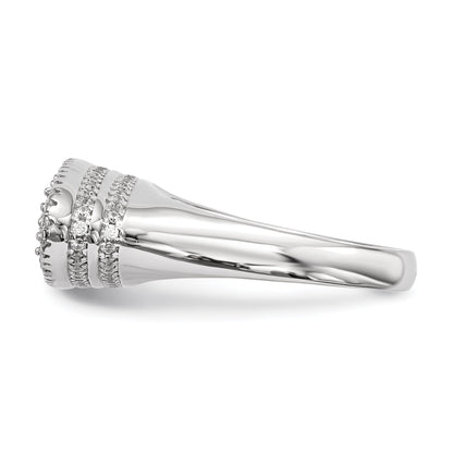 Sterlingsilber Rein Feuer Rhodiniert Zirkonia Ring