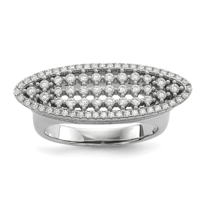 Sterlingsilber Rein Feuer Rhodiniert Zirkonia Ring