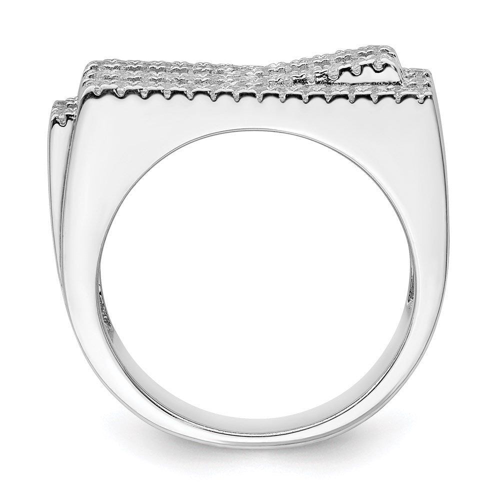 Sterlingsilber Rein Feuer Rhodiniert Zirkonia Ring
