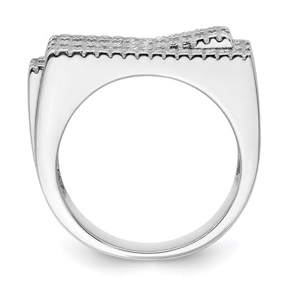 Sterlingsilber Rein Feuer Rhodiniert Zirkonia Ring