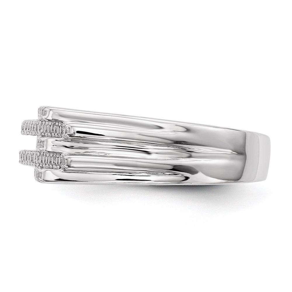 Sterlingsilber Rein Feuer Rhodiniert Zirkonia Ring