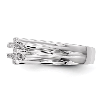 Sterlingsilber Rein Feuer Rhodiniert Zirkonia Ring