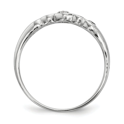 Sterlingsilber Rhodiniert 5 Stein Zargenfassung Set Zirkonia Ring
