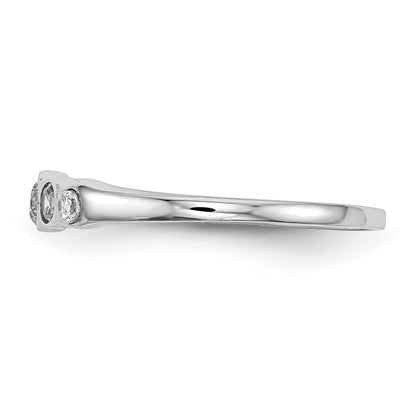 Sterlingsilber Rhodiniert 5 Stein Zargenfassung Set Zirkonia Ring