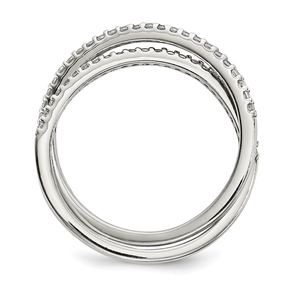 Sterlingsilber Zirkonia Intertwined Rings