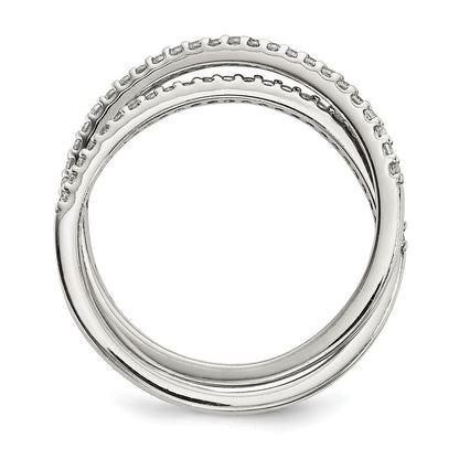 Sterlingsilber Zirkonia Intertwined Rings