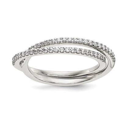 Sterlingsilber Zirkonia Intertwined Rings