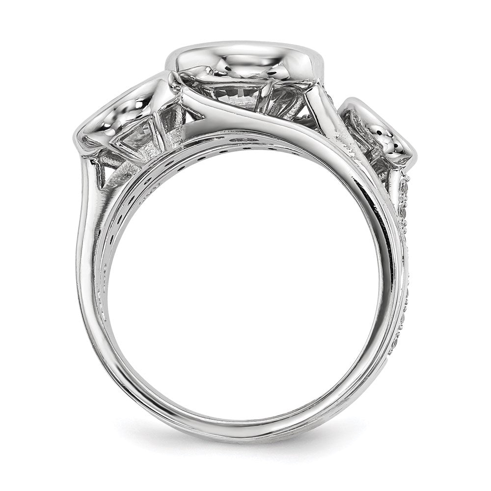 Sterlingsilber Rhodiniert Zirkonia 3 Ring Set