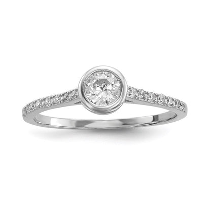 Sterlingsilber Rhodiniert Zirkonia 3 Ring Set