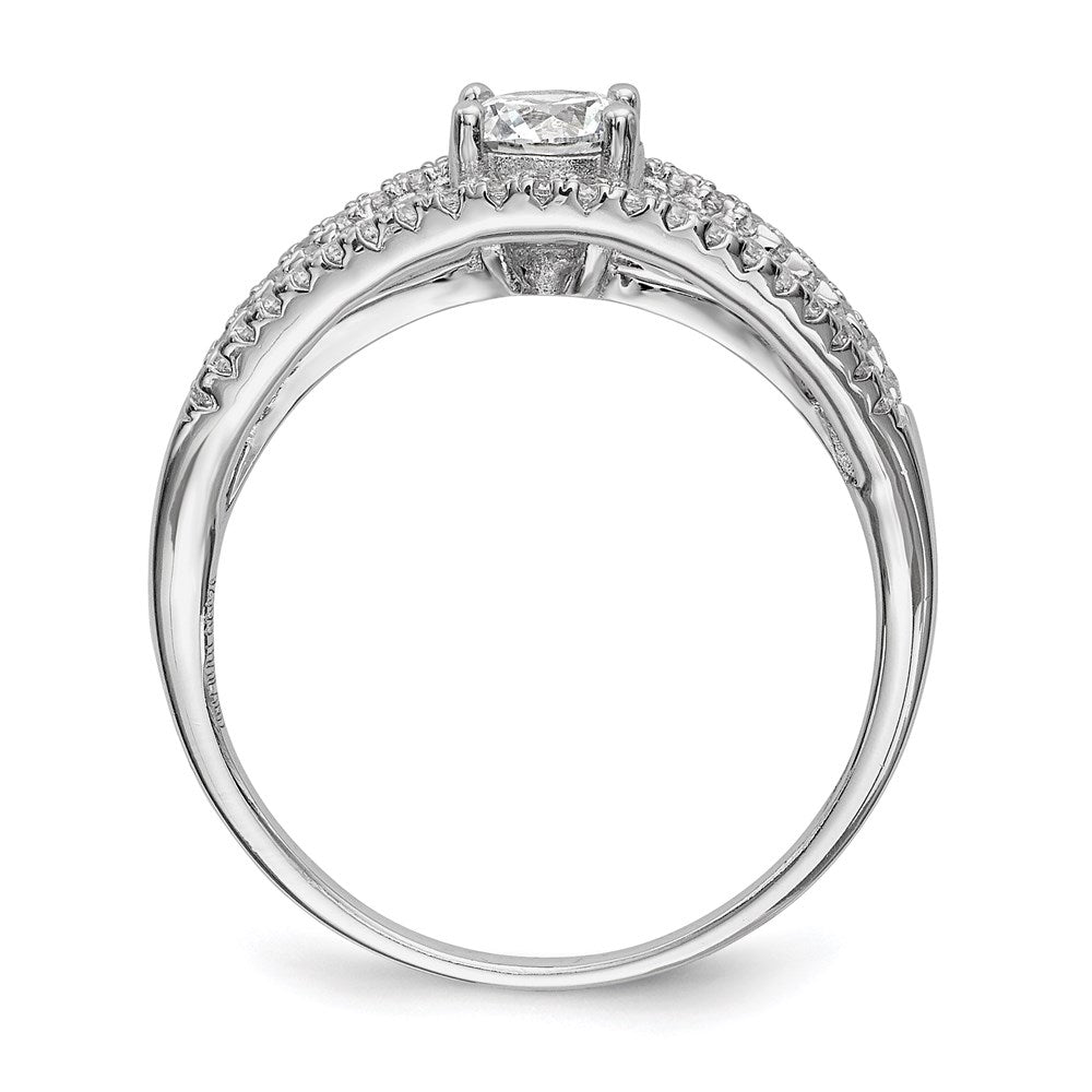 Sterlingsilber Rhodiniert Zirkonia Ring (size 8 Nur)
