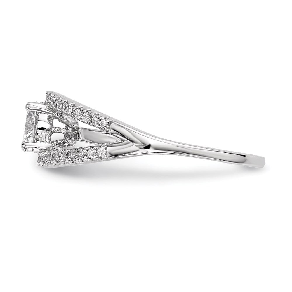 Sterlingsilber Rhodiniert Zirkonia Ring (size 8 Nur)