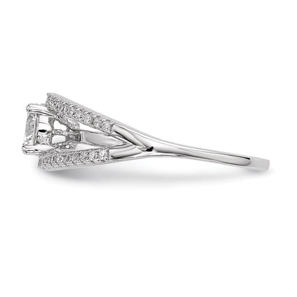Sterlingsilber Rhodiniert Zirkonia Ring (size 8 Nur)