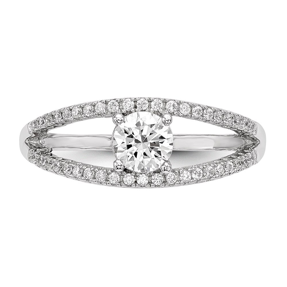 Sterlingsilber Rhodiniert Zirkonia Ring (size 8 Nur)