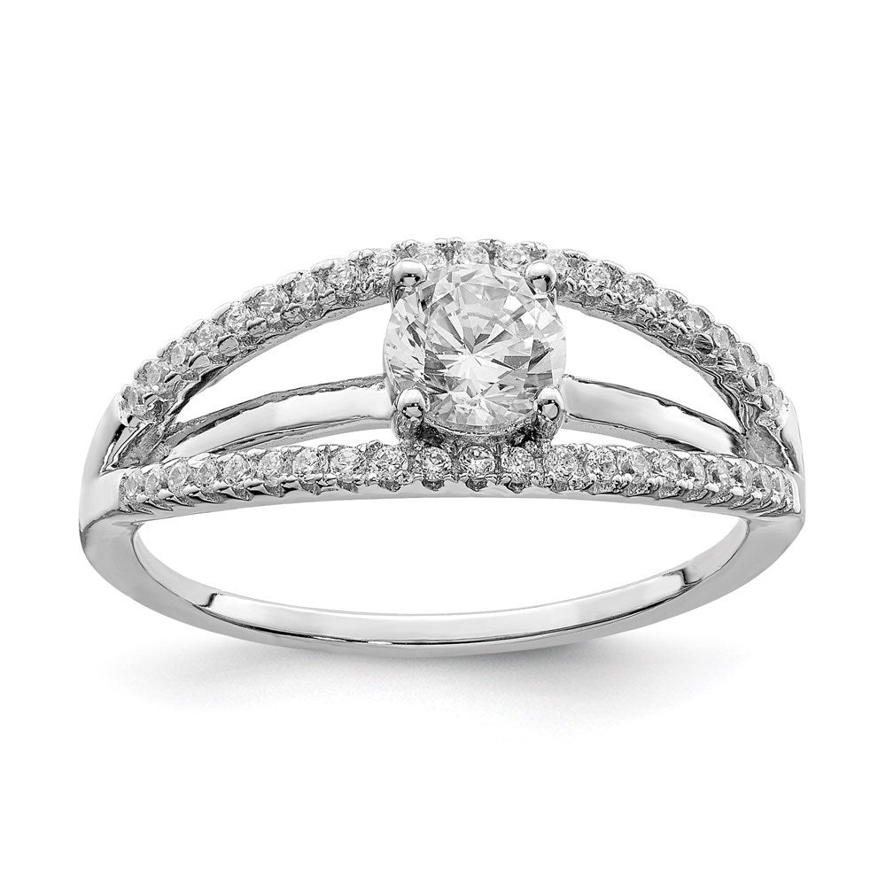 Sterlingsilber Rhodiniert Zirkonia Ring (size 8 Nur)