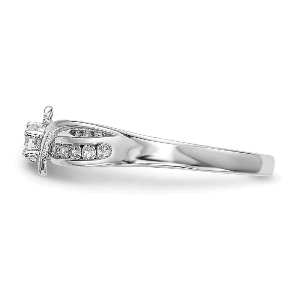 Sterlingsilber Rhodiniert Zirkonia Ring