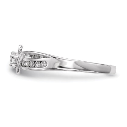Sterlingsilber Rhodiniert Zirkonia Ring