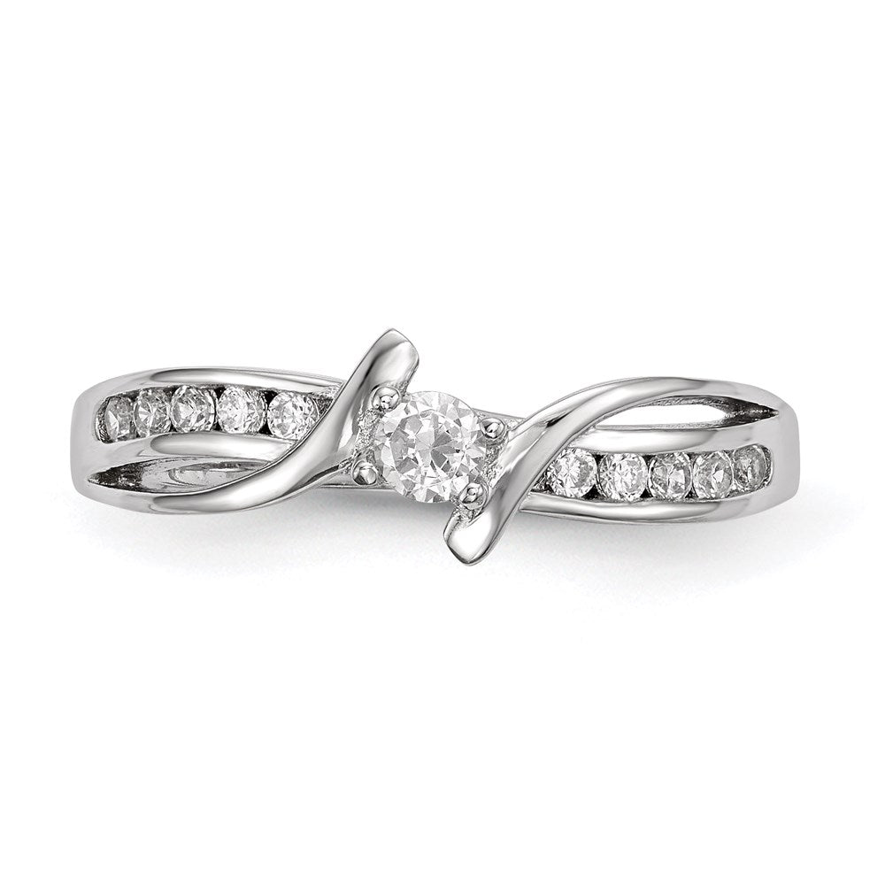 Sterlingsilber Rhodiniert Zirkonia Ring