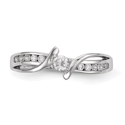 Sterlingsilber Rhodiniert Zirkonia Ring