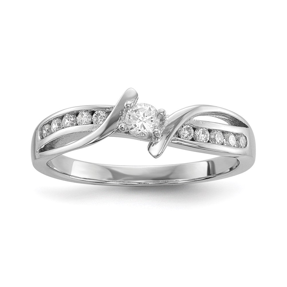 Sterlingsilber Rhodiniert Zirkonia Ring